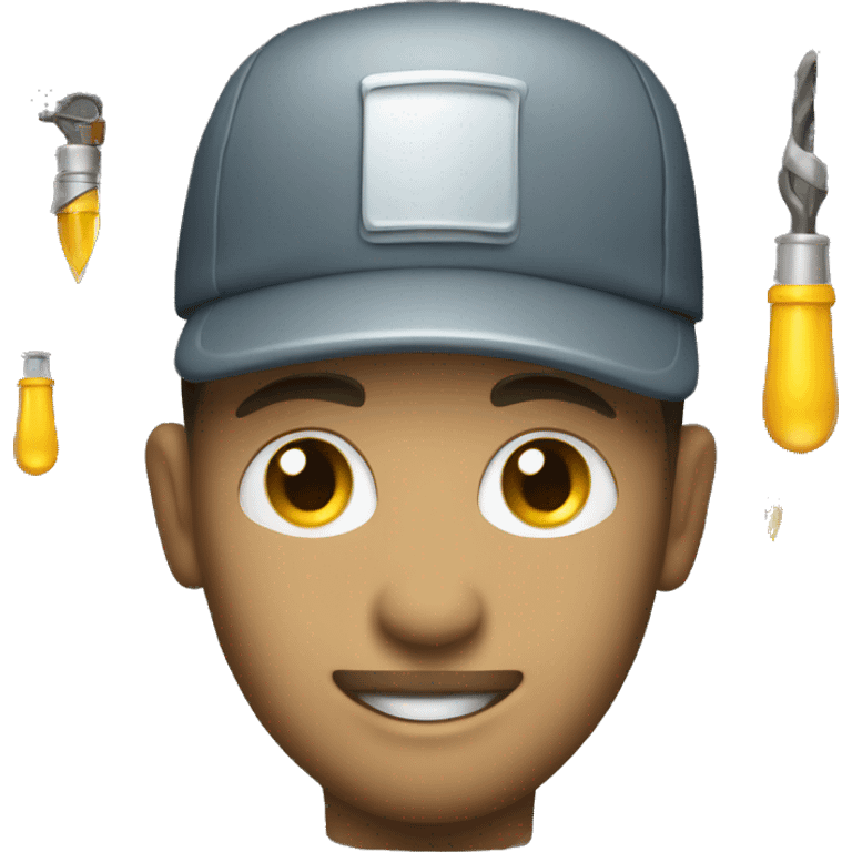 an auto electrician with dew hat emoji