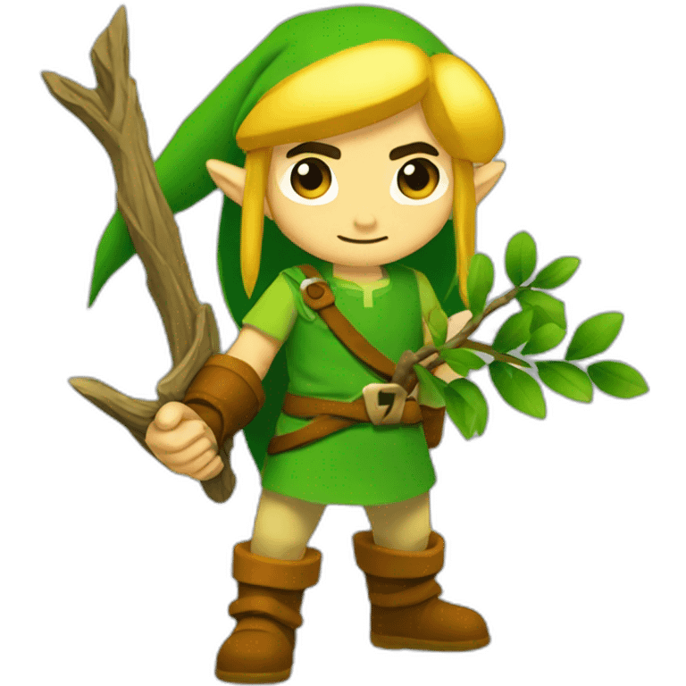 Link holding a branch (Legend of Zelda( emoji