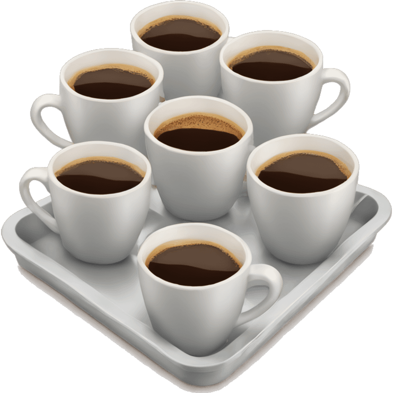 4 cups of coffee in a tray emoji