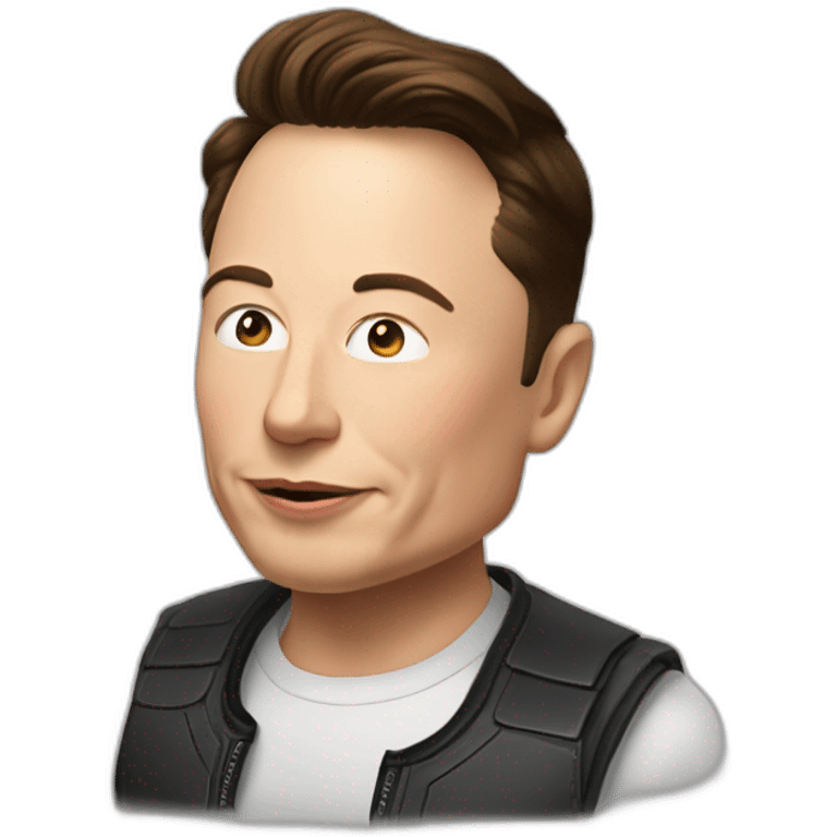 Elon musk y un cohete emoji