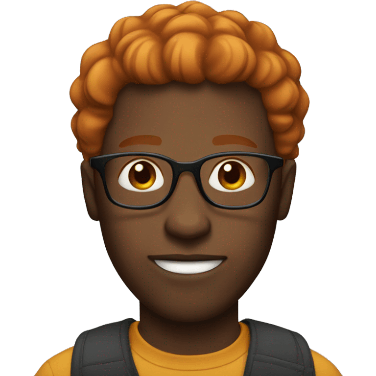 Black man with glasses and ginger hair emoji