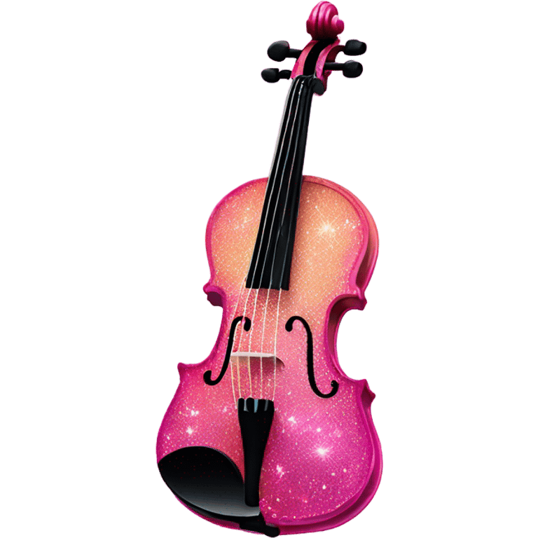 Pink ombre violin with glitter  emoji