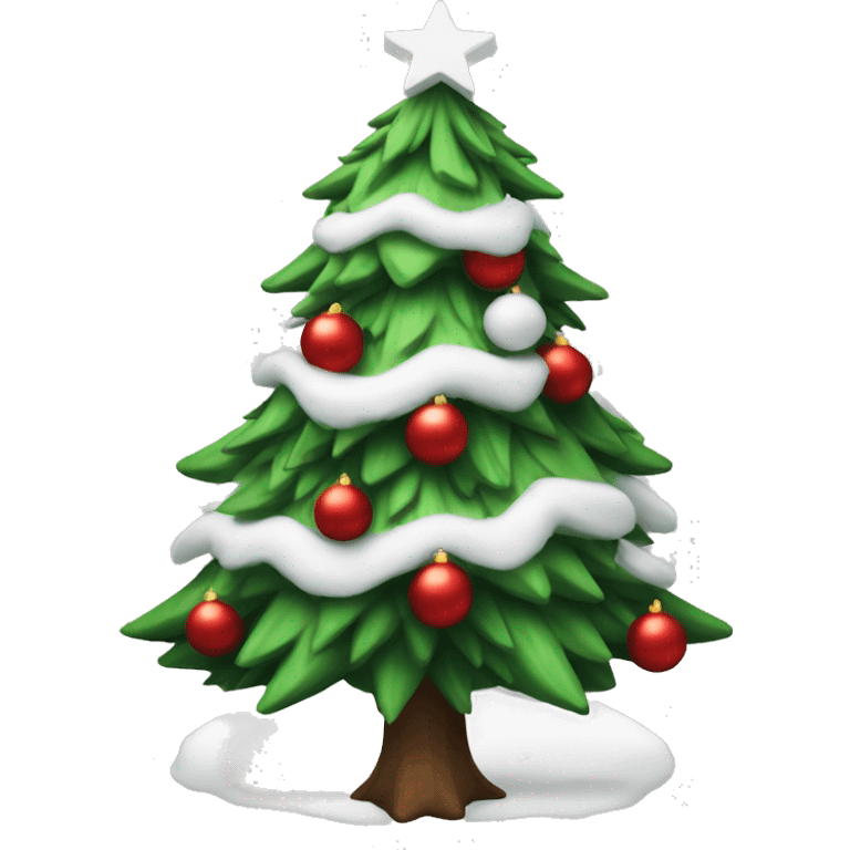 Christmas tree with white and red decorations emoji