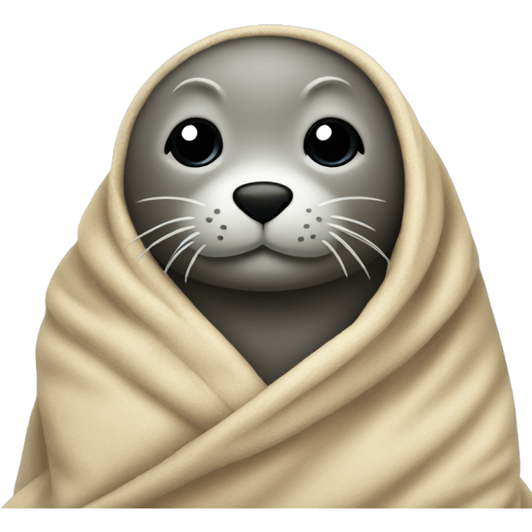 seal with blanket around it emoji