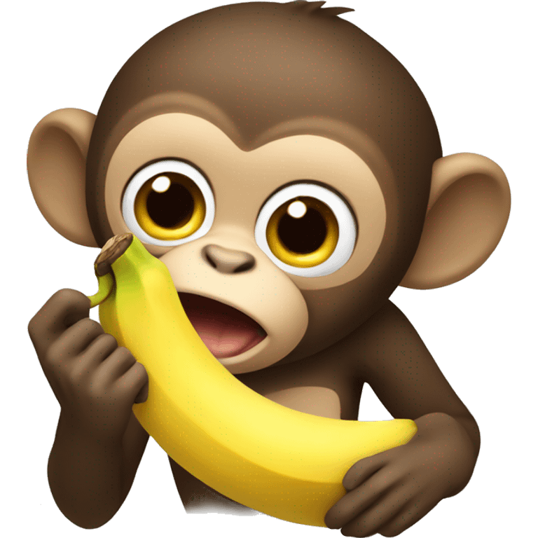 Monkey eat banana emoji