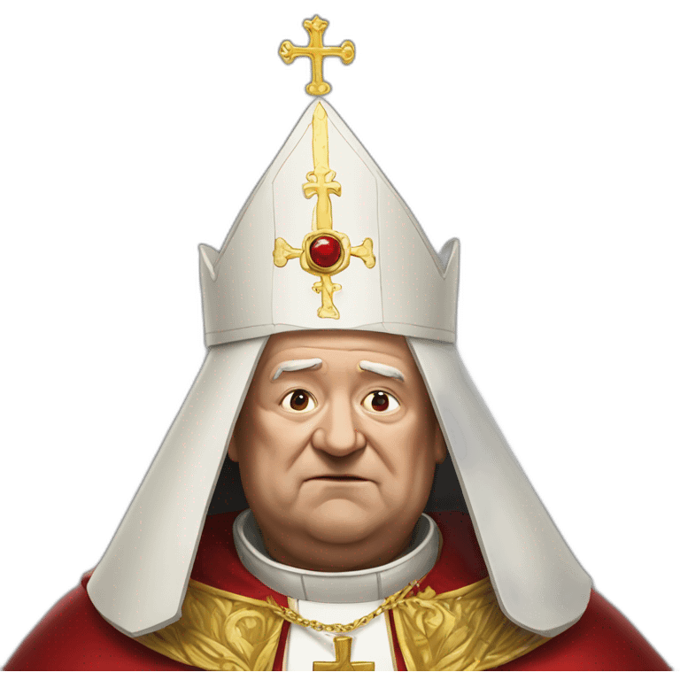 a fat and old pope heavy metal emoji