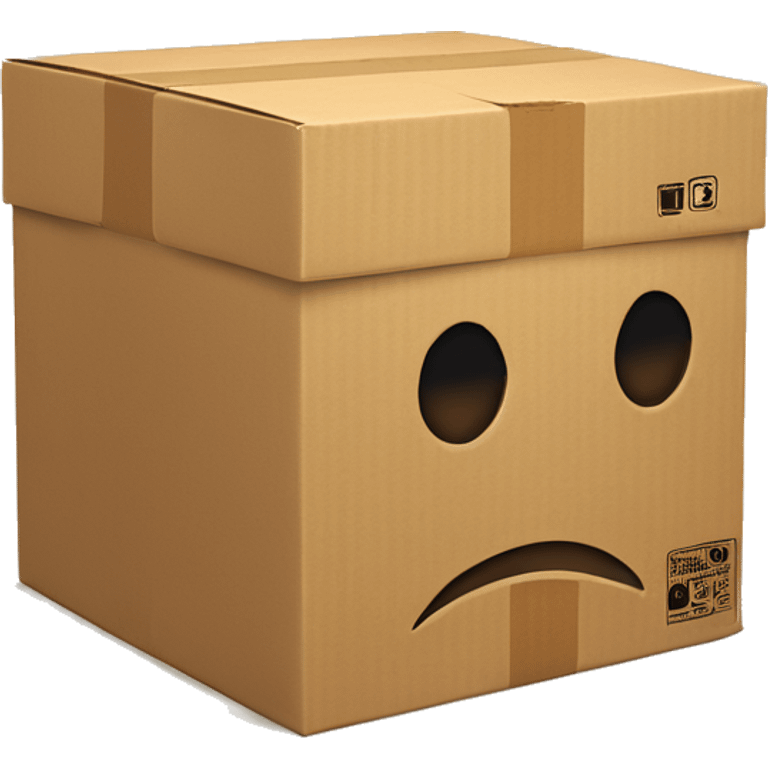 A cardboard box package with a video camera printed on the side of it. emoji