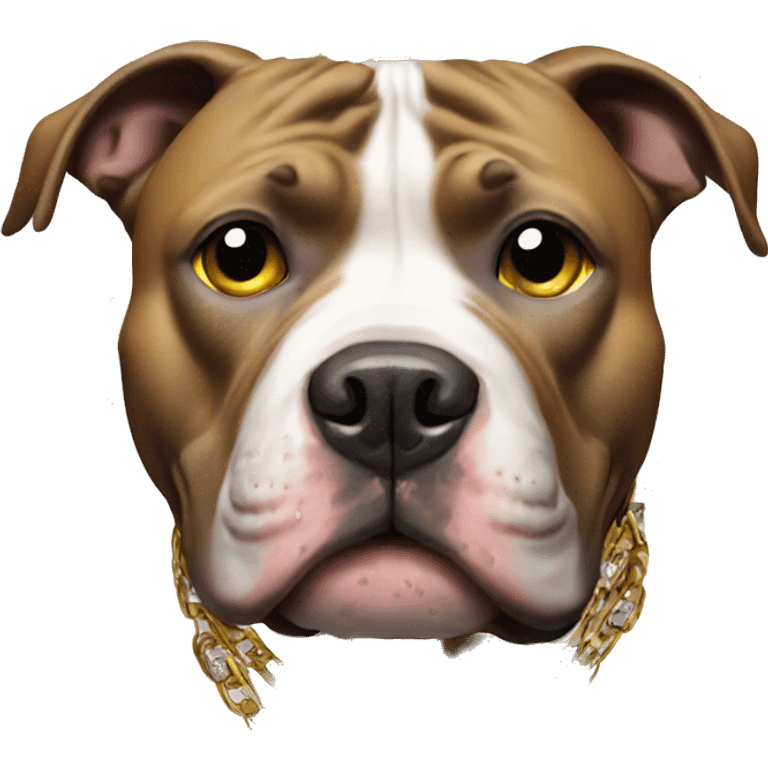 Pitbull with bling chain emoji