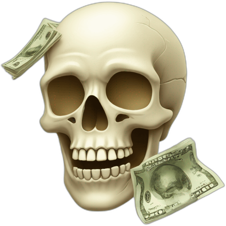 Skull with money  emoji