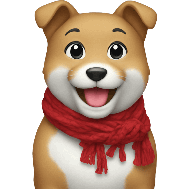 Smiling emoji with red scarf emoji