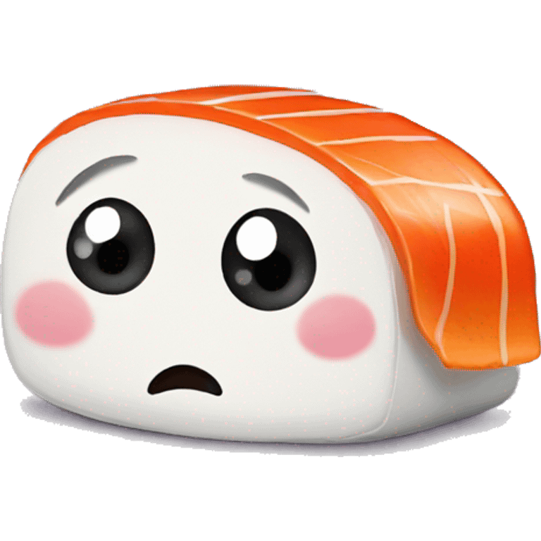 Crying sad sushi emoji