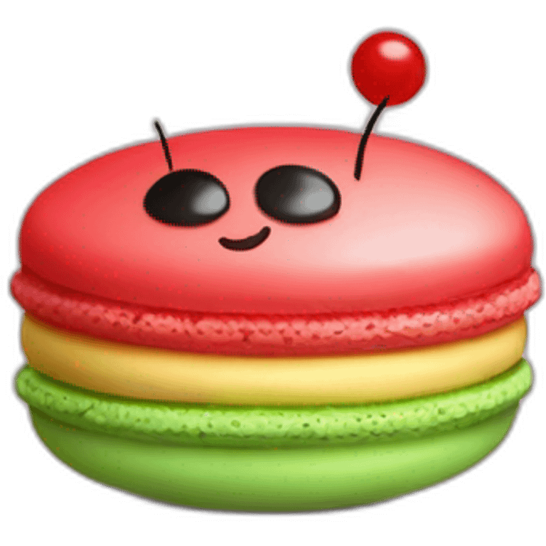 macaron with colors of ladybug emoji