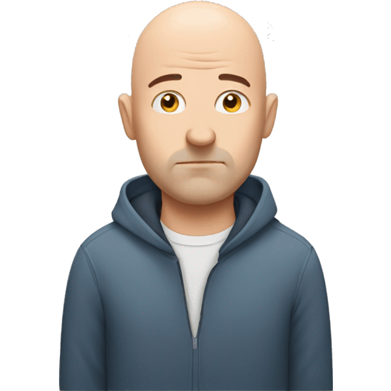 bald guy with thoughts about sleep emoji