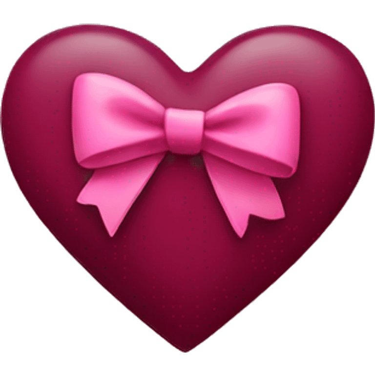 maroon heart with pink bow emoji