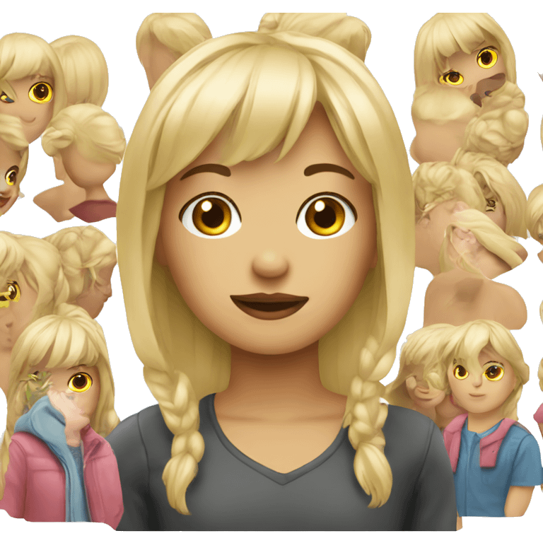 blonde girl with bangs emoji