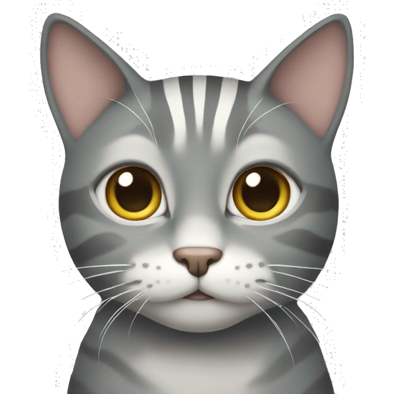 grey cat with white stripes emoji