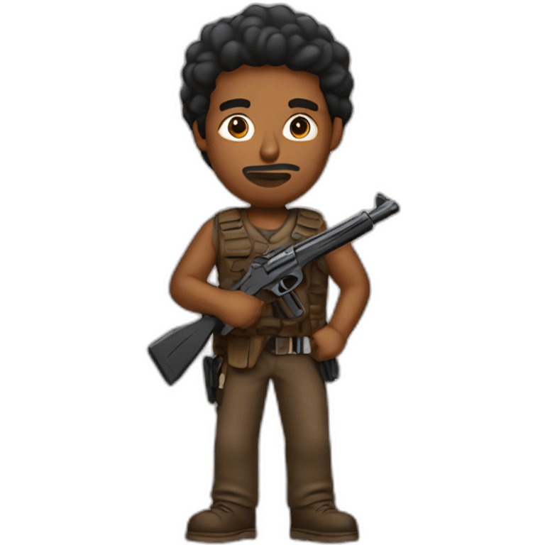 brown man with gun emoji