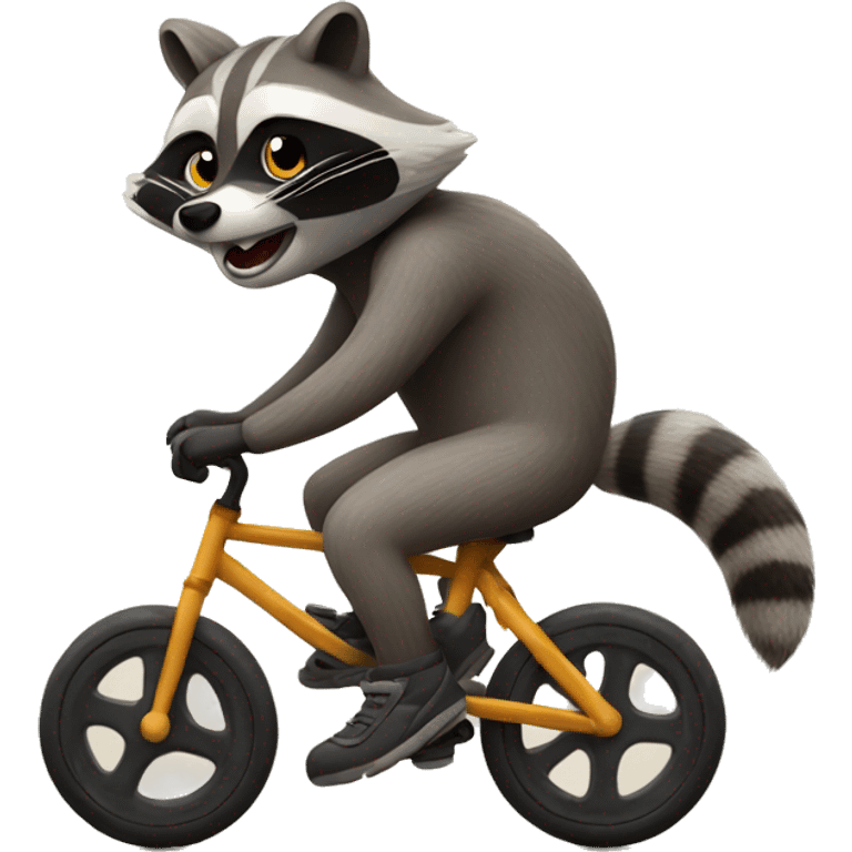 raccoon biking emoji