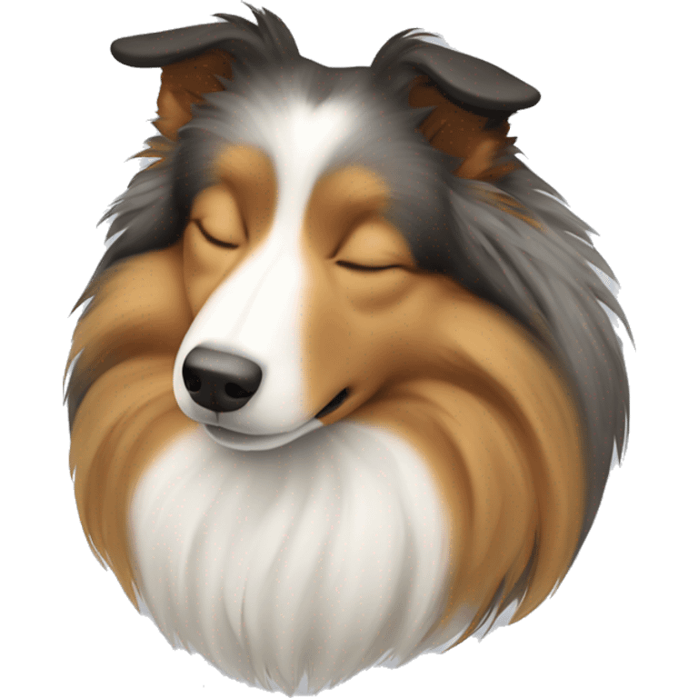 sleeping shetland sheepdog emoji