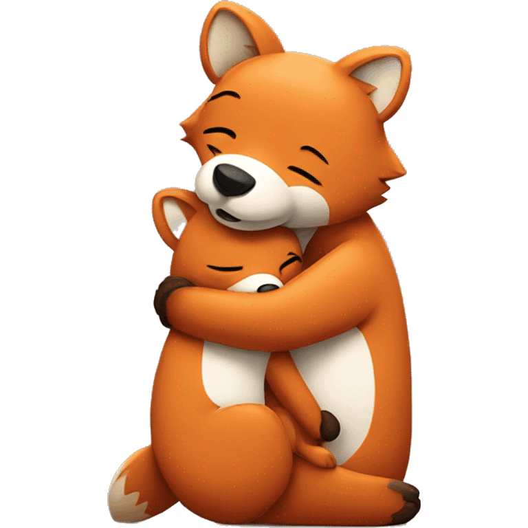 fox and bear hug emoji