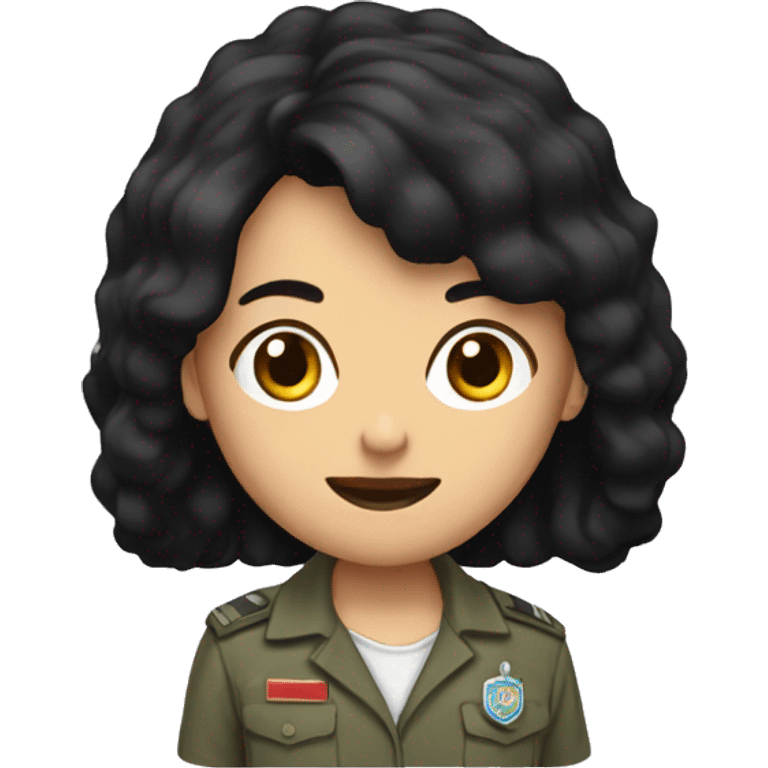 Ministry of Emergency Situations with black hair emoji