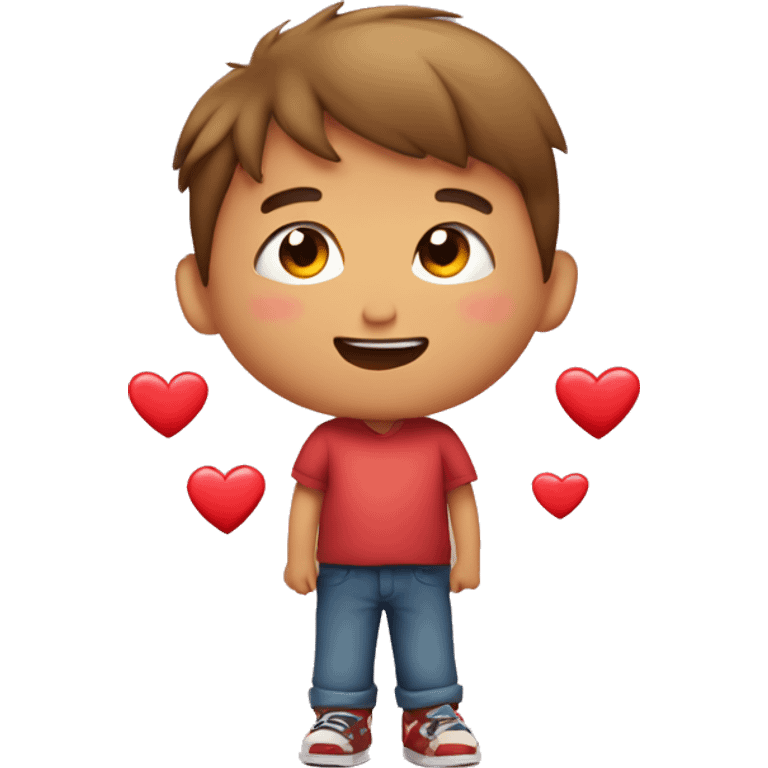 Niño pequeño con corazones  emoji