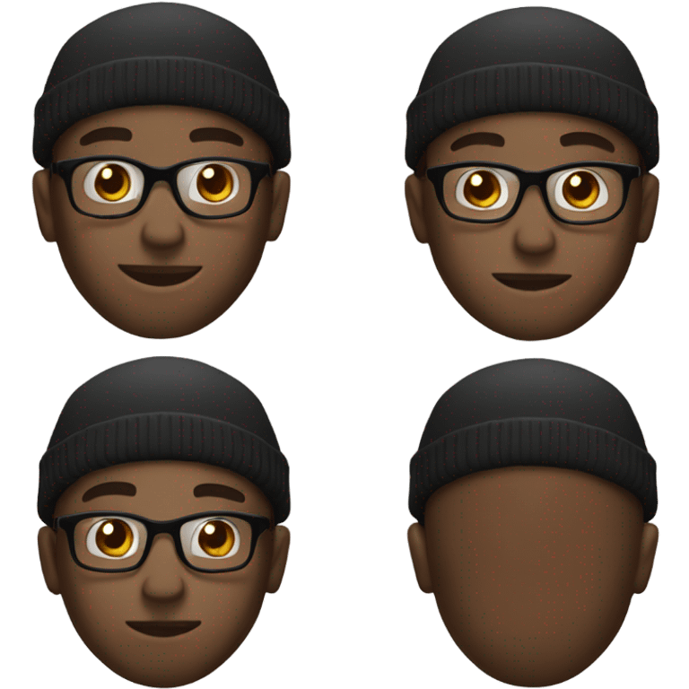 black man black beanie goatie glasse emoji