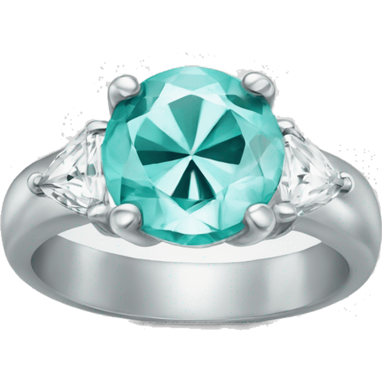 Silver ring with Tiffany diamond  emoji