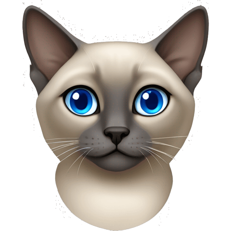 Blue mink tonkinese cat with blue eyes curled up emoji