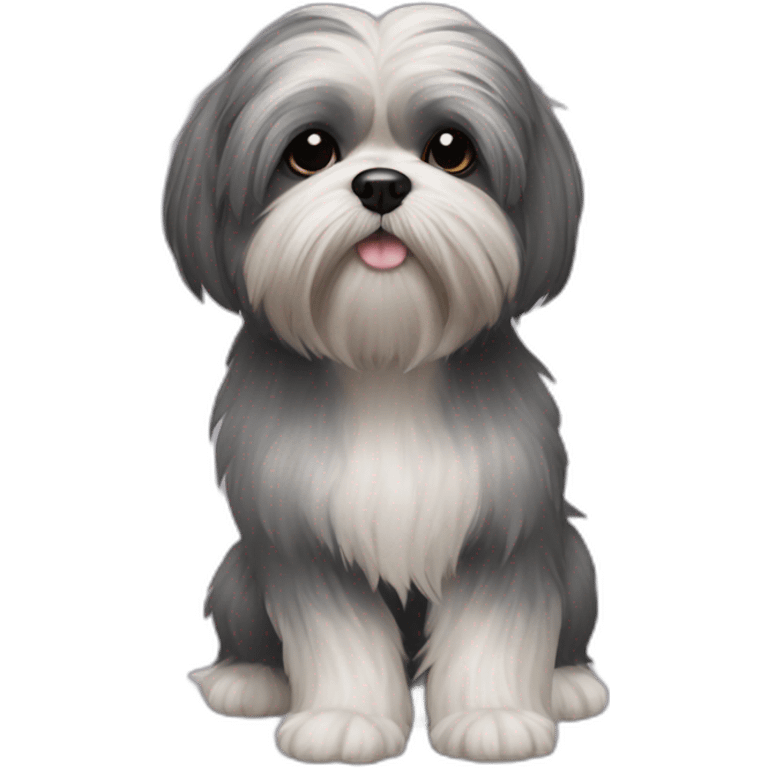 Dog shih tzu westie mix dark gray fur emoji