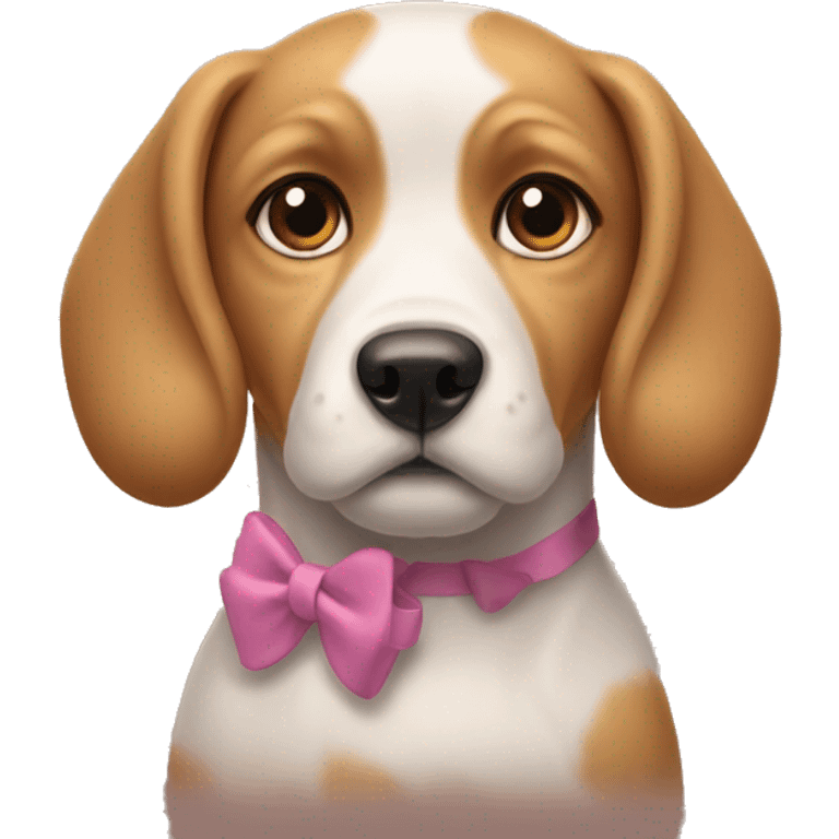 dog with puppy dog eyes and bow emoji