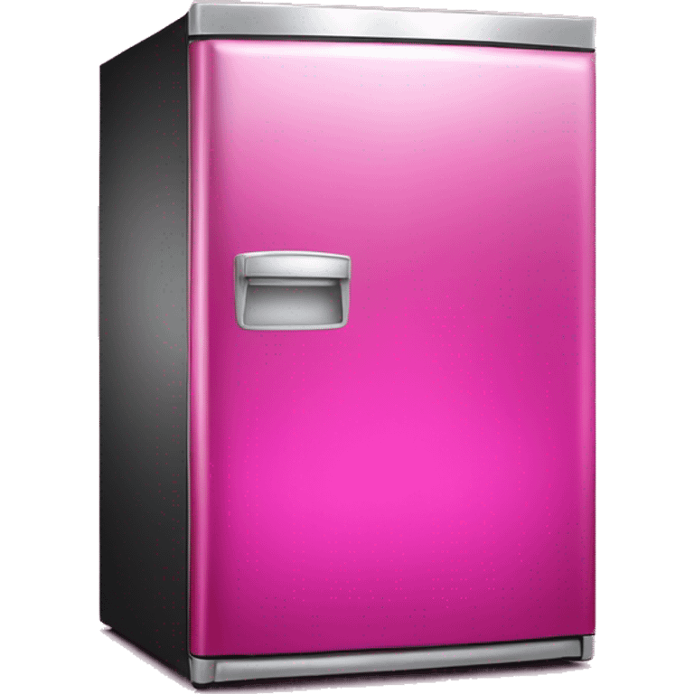 Realistic metallic hot pink fridge isolated.  emoji