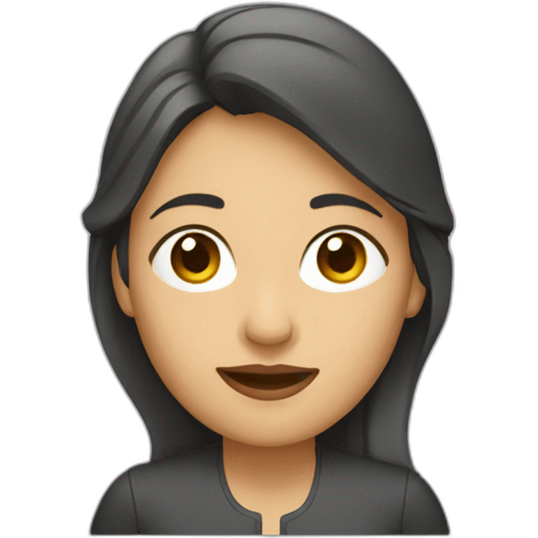 mujer señalando emoji