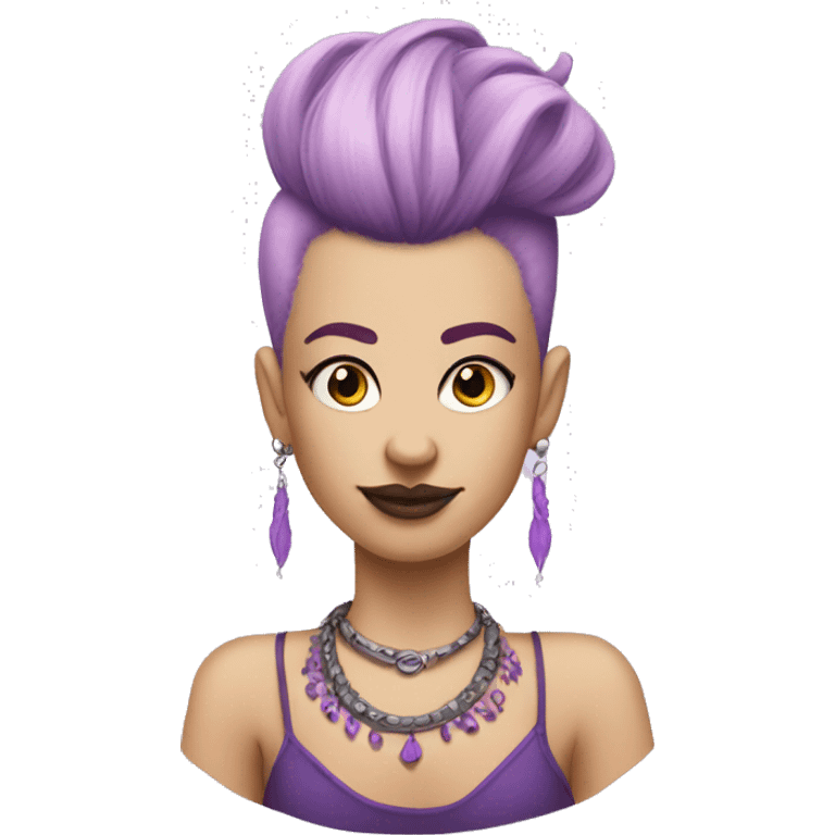 Pale Lady Mohawk pink purple tatto minus earings emoji