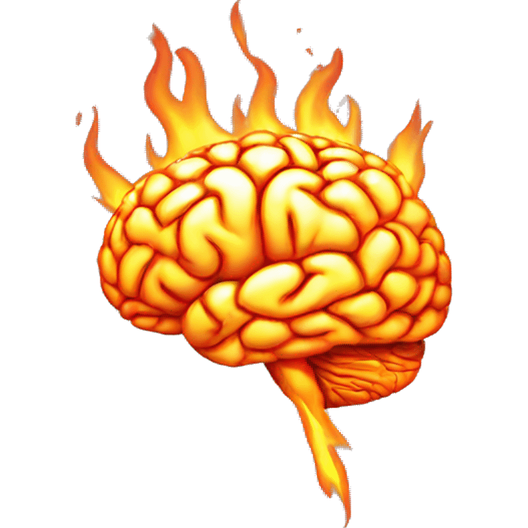 A brain on fire  emoji