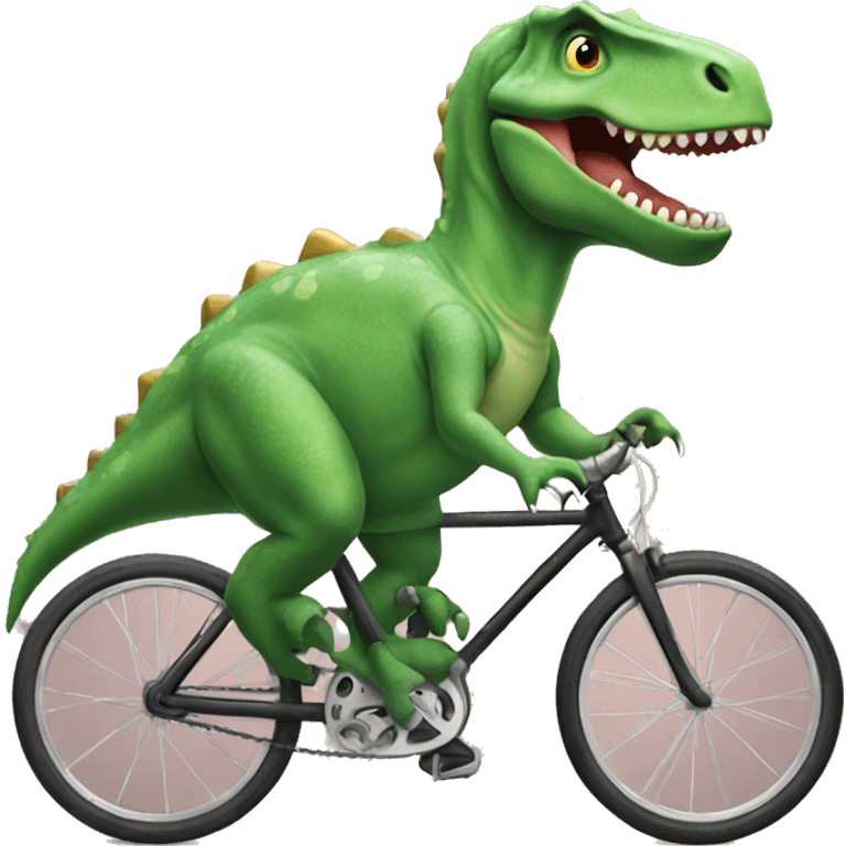 Dinosaur in bike emoji