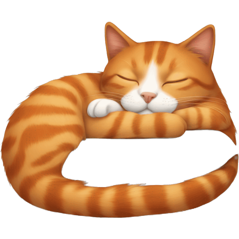 orange cat sleeping with long brown hair girl emoji