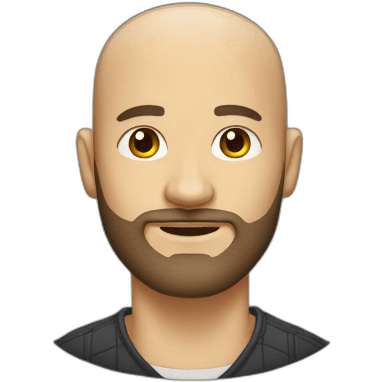 a man with shaved hair and a growing beard emoji