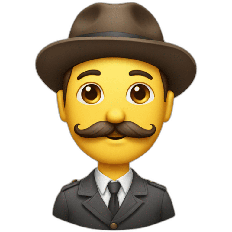 Emoji avec une moustache levant le bras droit  emoji