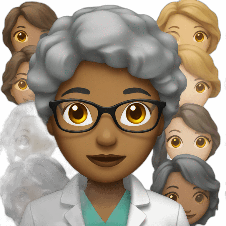 a black American female doctor emoji