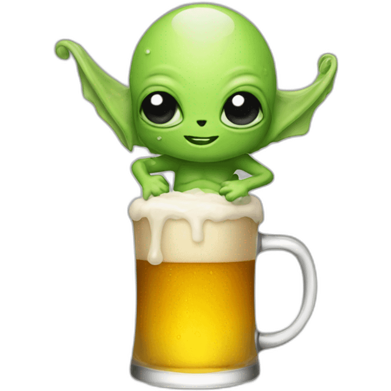 Alien-drink-beer emoji