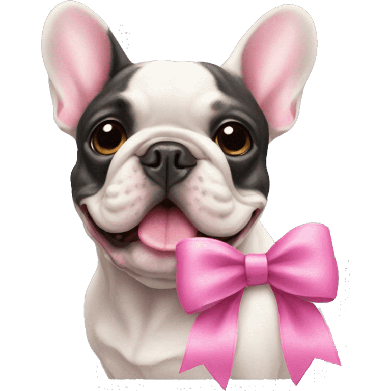 French bulldog with a pink bow  emoji