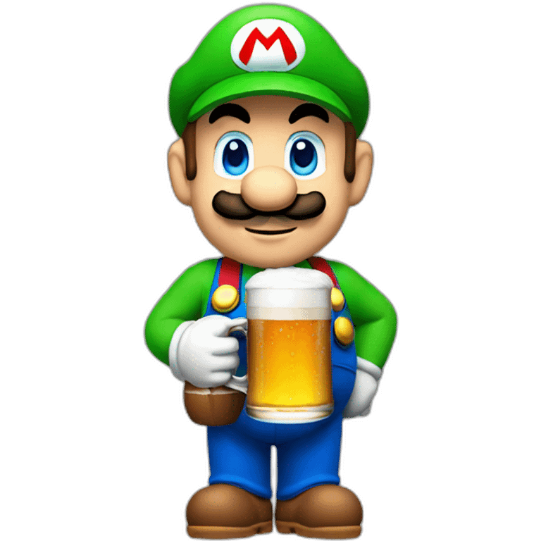 supermario with a beer emoji