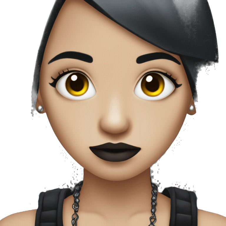 Goth girl with facial piercings  emoji