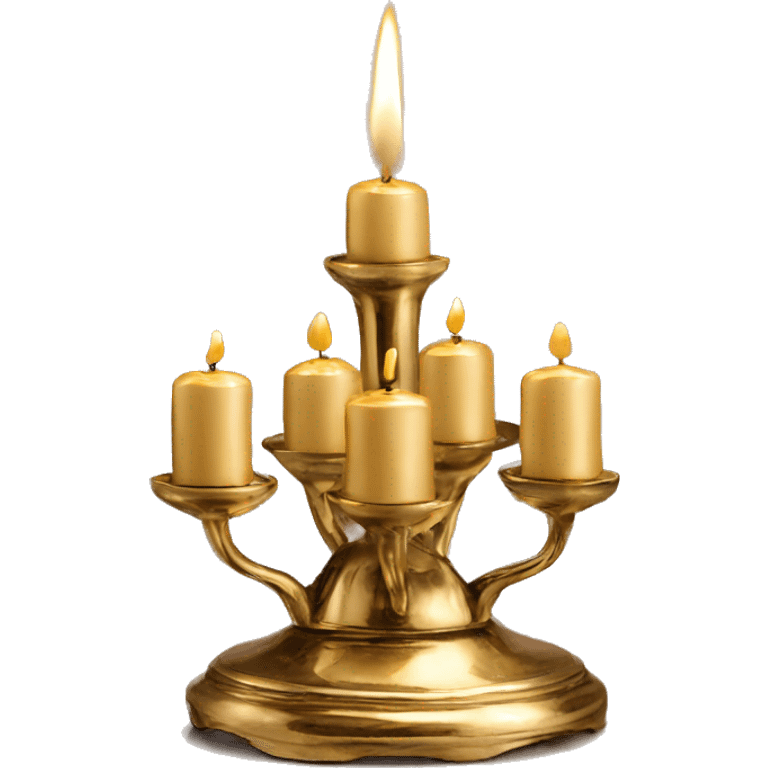 Vintage gold holder for 5 candles  emoji