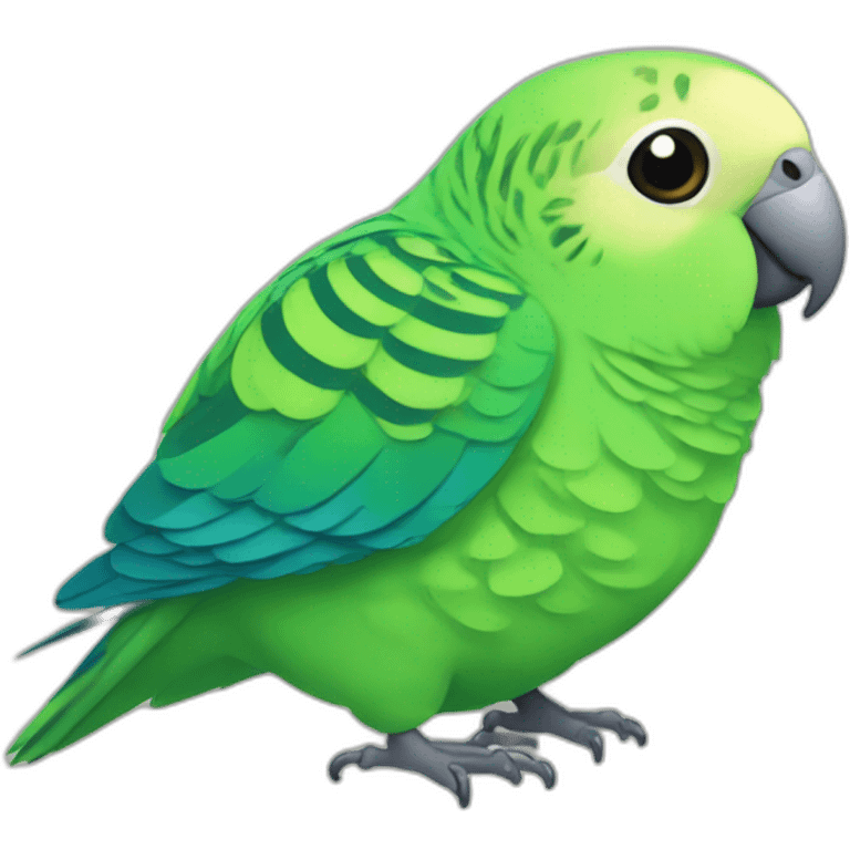 chubby green and stripes everywhere parakeet emoji