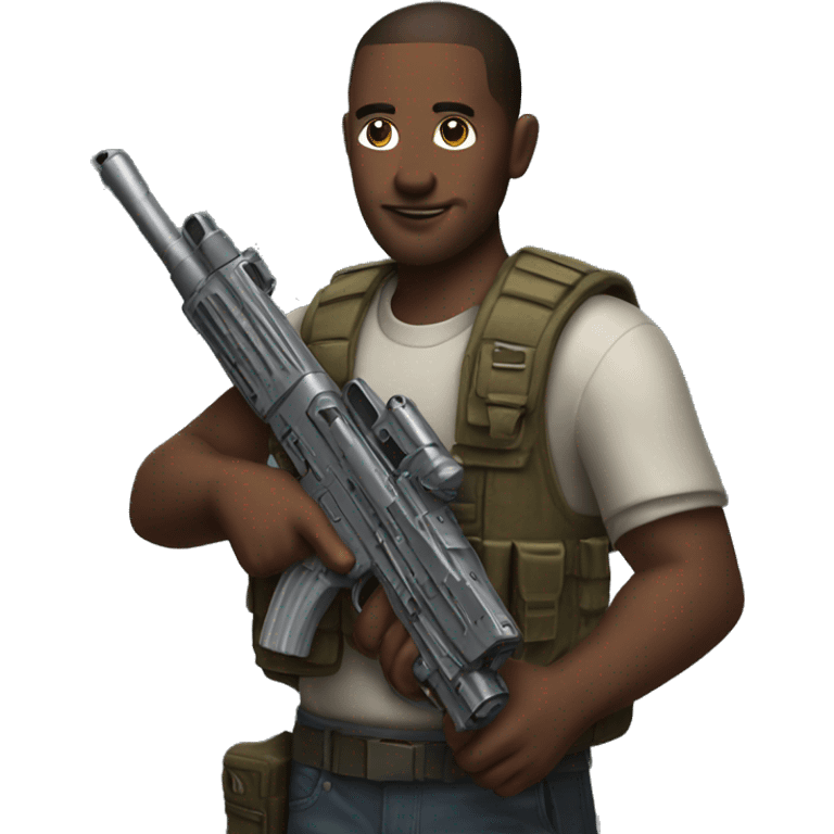 guy with r4-c gun emoji