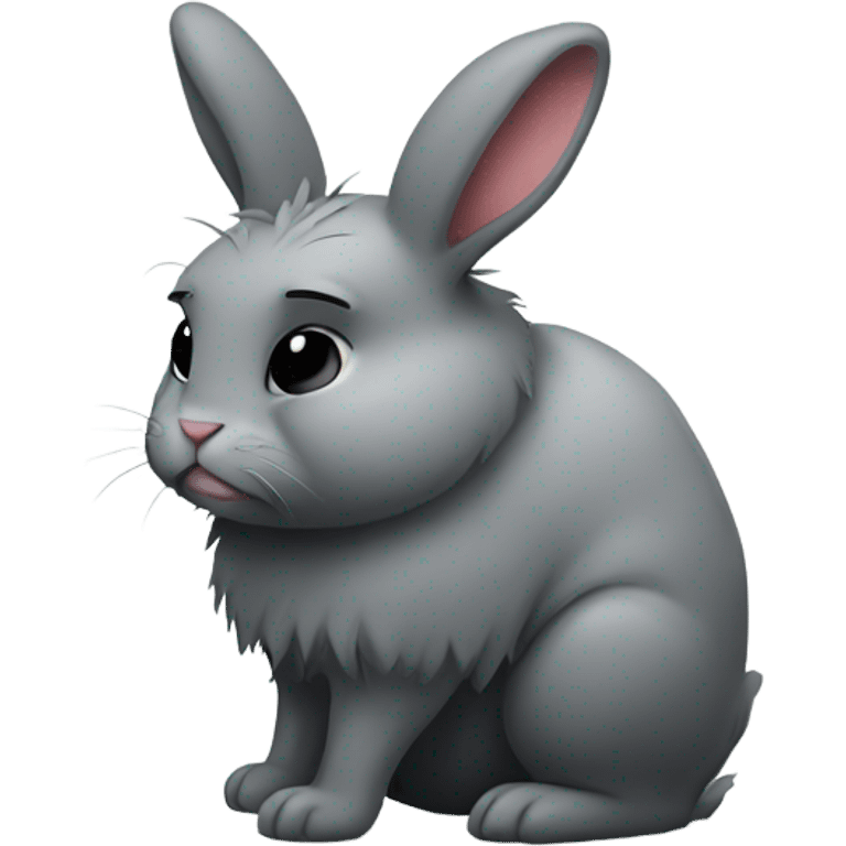 A depressed Emo rabbit emoji