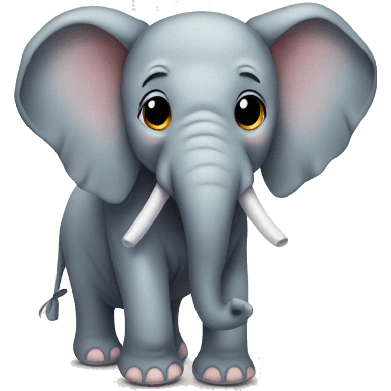 Elephant wearing bow emoji