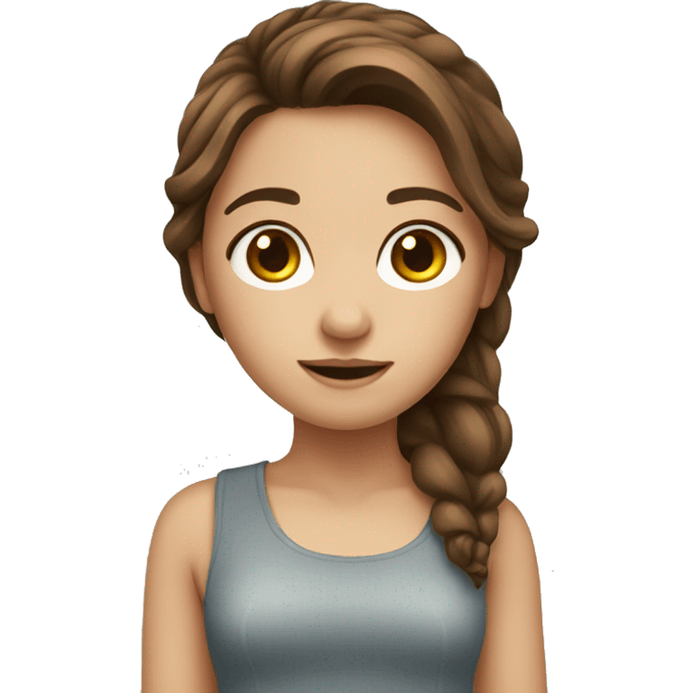 cute brown hair girl emoji